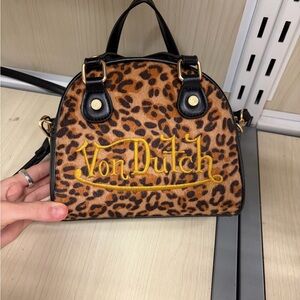 Von Dutch Brown Leopard Mini Bag